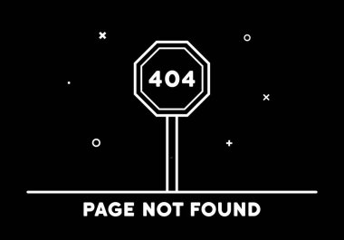 Sayfa pankart bulunamadı. 404 hatası. Bağlantıyı kes. İzole edilmiş arkaplanda vektör. EPS 10.