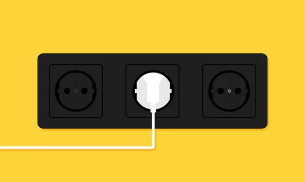 Plug Socket Icon Connection Electricity Vector Isolated Background Eps — Stockvektor