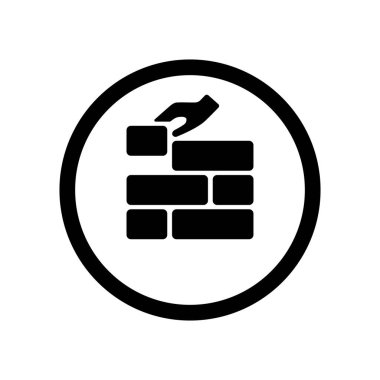 Brick wall icon. Building material. Cnstruction concept. Vector on isolated background. EPS 10.