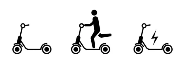 Set Iconos Scooter Eléctrico Concepto Transporte Ecológico Vector Sobre Fondo — Archivo Imágenes Vectoriales