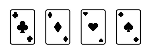 カードのアイコンセットを再生します ポーカーとカジノのゲームカード 隔離された背景のベクトル Eps — ストックベクタ