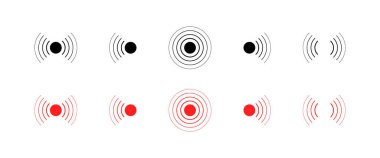 Kablosuz ağ simgesi seti. Sinyal dalgası. Cep telefonu sinyali. İzole edilmiş beyaz arkaplanda vektör. EPS 10.