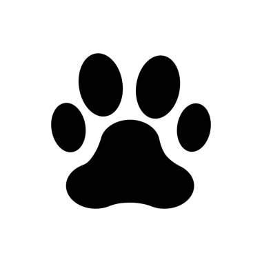 Pawprint simgesi. Köpek ya da kedi ayak izi. Ev hayvanı. İzole edilmiş beyaz arkaplanda vektör. EPS 10.