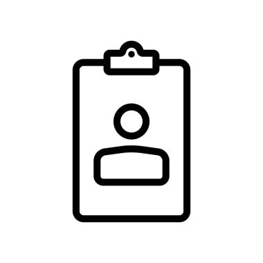 Hasta dosya simgesi. Kişisel profil. İzole edilmiş beyaz arkaplanda vektör. EPS 10.