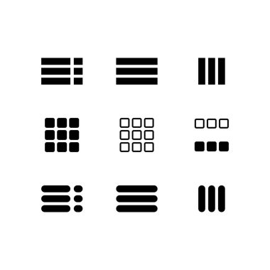 Menü düğmesi simgesini genişlet. Telefon, web sitesi ve bilgisayar için düğmeler. İzole edilmiş beyaz arkaplanda vektör. EPS 10.