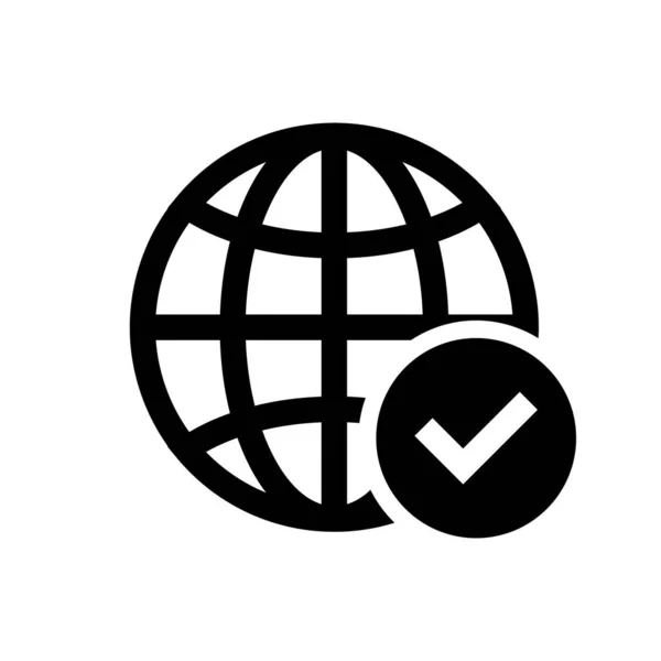Icono Red Global Ciberseguridad Vector Sobre Fondo Blanco Aislado Eps — Vector de stock
