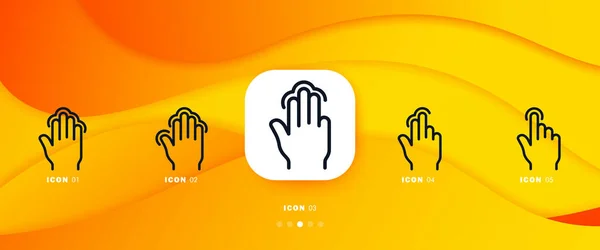 Gesture Set Hold Screen Your Finger Fast File Handling Set — Archivo Imágenes Vectoriales
