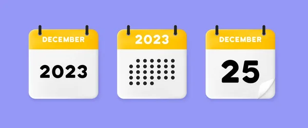 Calendar Icon December 2023 Day Raised Page Calendar Vector Illustration — Wektor stockowy