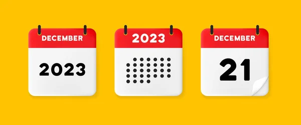 Calendar Icon December 2023 Day Calendar Raised Pages Red Calendar — Stockvektor