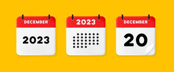 Calendar Icon December 2023 Day Concept Waiting Important Date Calendar — Stockvektor