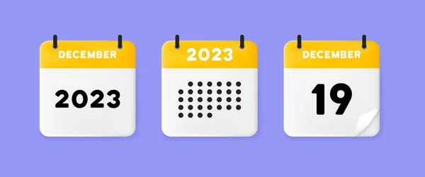 Calendar Icon December 2023 Day Concept Waiting Important Date Calendar — Wektor stockowy