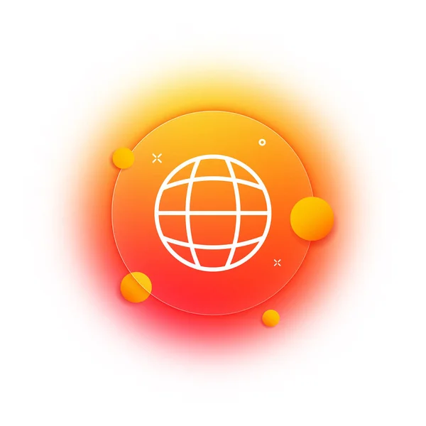 Planet Icon Internet Access Gradient Blur Button Glassmorphism Clear Glass — Vector de stock