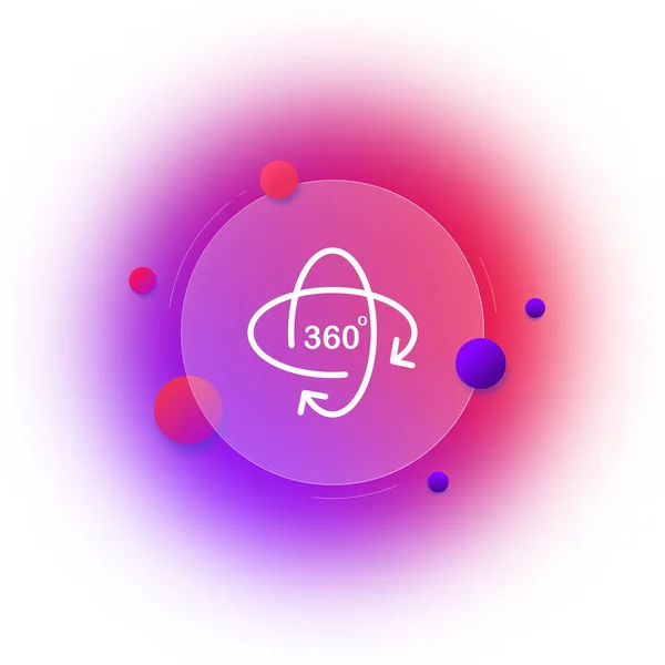 Icon 360 Objects Orientation Space Gradient Blur Button Glassmorphism Clear —  Vetores de Stock