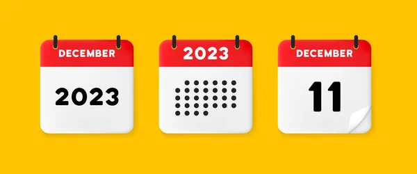 Calendar Icon December 2023 Day Concept Waiting Important Date Calendar — Archivo Imágenes Vectoriales