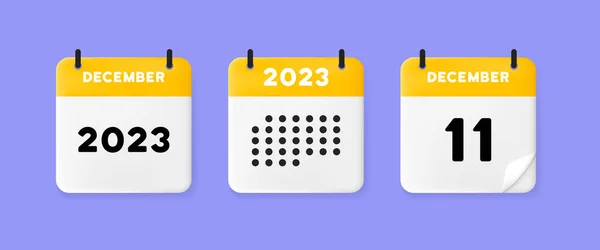 Calendar Icon December 2023 Day Concept Waiting Important Date Calendar — Vettoriale Stock