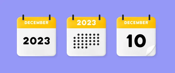 Calendar Icon December 2023 Day Concept Waiting Important Date Calendar —  Vetores de Stock