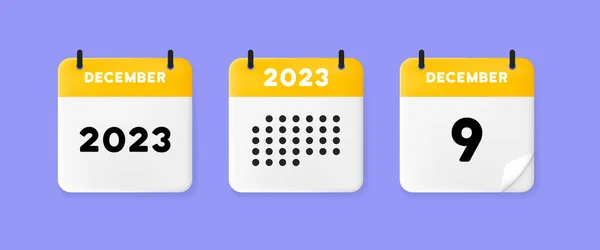 Calendar Icon December 2023 Day Concept Waiting Important Date Calendar — Vetor de Stock