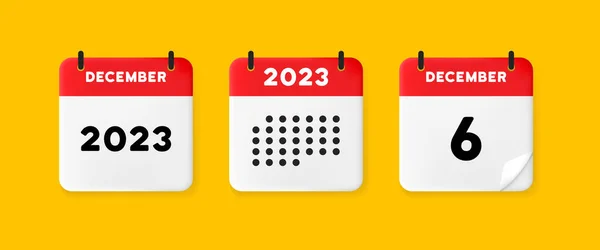 Calendar Icon December 2023 Day Concept Waiting Important Date Calendar — Vector de stock