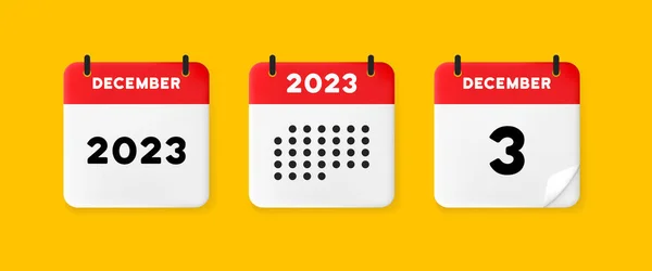 Calendar Icon December 2023 Day Concept Waiting Important Date Calendar — Stockvektor