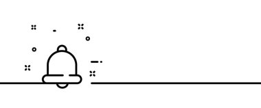 Alarm çizgisi simgesi. Zil, hatırlatma, zamanlayıcı, saat, kronometre. Zaman yönetimi konsepti. Tek sıra halinde. İş ve Reklamcılık için vektör satırı simgesi