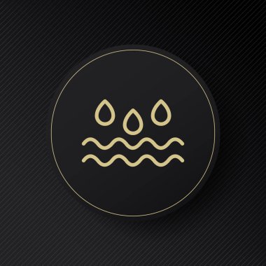 Nem direnci çizgisi simgesi. Su geçirmez, dayanıklı. Sıvıya dayanıklı. Su damlalı kalkan. Yağmur korumalı konsept. İş ve Reklamcılık için vektör satırı simgesi