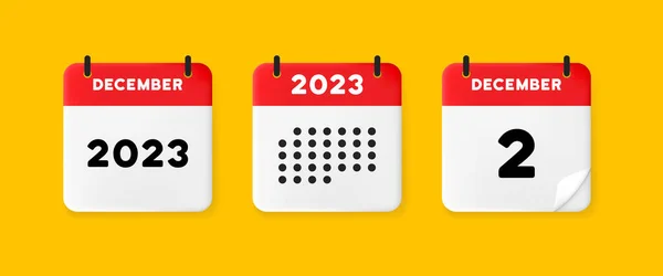 Kalender Ingesteld Pictogram Kalender Een Gele Achtergrond Met December 2022 — Stockvector