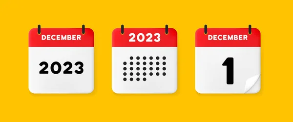 Icono Conjunto Calendario Calendario Fondo Amarillo Con Diciembre 2022 Número — Vector de stock