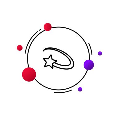 Yıldız çizgisi simgesi. Kuyruklu kayan yıldız. Başarı, plan, fikir. Rüya konsepti. İş ve Reklamcılık için vektör satırı simgesi