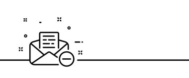 İleti satırı simgesi. Gelen mesajlar, zarf, silme, bildirim, bildirim. Yazışma konsepti. Tek sıra halinde. İş ve Reklamcılık için vektör satırı simgesi