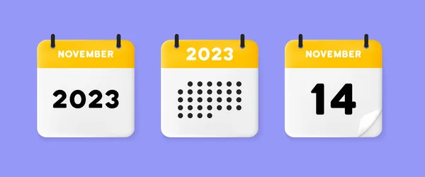 Εικονίδιο Ημερολογίου Ημερολόγιο Μπλε Φόντο Δεκατέσσερις Νοέμβριος 2022 Αριθμός Κειμένου — Διανυσματικό Αρχείο