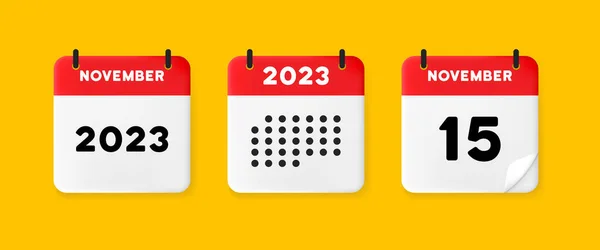 Ikona Zestawu Kalendarza Kalendarz Żółtym Tle Pięcioma Listopadami 2022 Tekst — Wektor stockowy