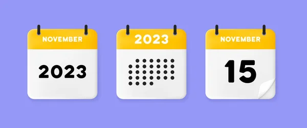 Icône Calendrier Calendrier Sur Fond Bleu Avec Cinq Novembre 2022 — Image vectorielle