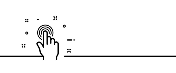 Fingerabdruck Zeilensymbol Authentifizierung Handfläche Zeigefinger Drücken Klicken Zoomen Verkleinern Skalieren — Stockvektor