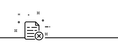 Çizgi simgesi olan dosya. İptal, hata, onaylanmadı, reddedildi. Hatalı konsept. Tek sıra halinde. İş ve Reklamcılık için vektör satırı simgesi