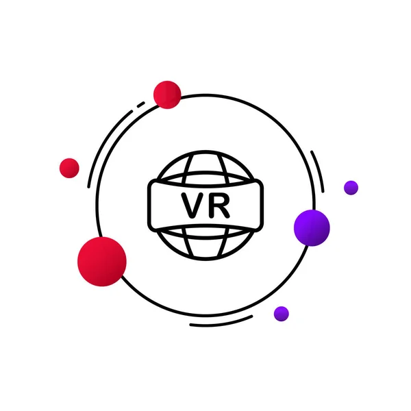 Значок Метаверсной Линии Eatrh Виртуальная Реальность Концепция Технологии Виртуальной Реальности — стоковый вектор