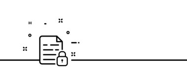 Kişisel veri dosya satırı simgesi. Kilit, özel, güvenlik, şifre, koruma, güvenlik, kağıt, belge. Mahremiyet kavramı. Tek sıra halinde. İş ve Reklamcılık için vektör satırı simgesi.