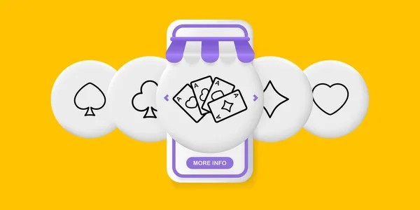 Spielkartenfarben Setzen Symbole Würmer Kreuze Karo Pik Glücksspiel Glücksspiel Bet — Stockvektor