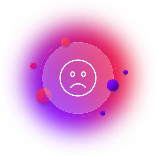 Melankolisk Emoticon Ikon Sorgsenhet Gråt Upprört Runt Ansikte Känsla Emoji — Stock vektor