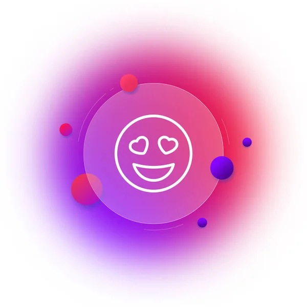 Bewundernswertes Emoticon Zeilensymbol Herzen Lächeln Freude Freude Bewunderung Freude Emotionales — Stockvektor