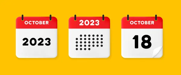Εικονίδιο Ημερολογίου Ημερολόγιο Κίτρινο Φόντο Δεκαοχτώ Οκτάβες 2023 Αριθμητικό Κείμενο — Διανυσματικό Αρχείο
