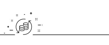 Para çizgisi simgesi. Gelir, ödeme, işlem, yığın halinde para, çevrimiçi bankacılık, analitik, gelir, kayıp, fatura, dolar. Muhasebe konsepti. Tek sıra halinde. İş ve Reklamcılık için vektör satırı simgesi
