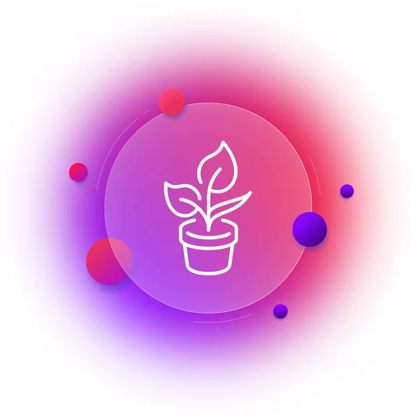 Φυτέψτε Ένα Εικονίδιο Ποτ Γραμμή Κηπουρική Ανάπτυξη Παραγωγή Οξυγόνου Eco — Διανυσματικό Αρχείο
