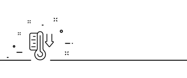 Termômetro Com Seta Para Baixo Ícone Linha Quente Graus Fahrenheit —  Vetores de Stock