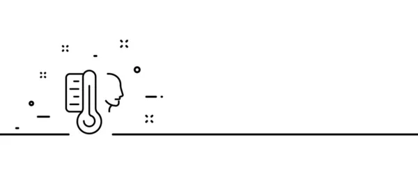 Ícone Linha Temperatura Corpo Humano Medir Medir Verificar Tratar Tratar —  Vetores de Stock