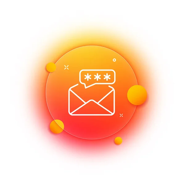 Lettre Avec Icône Ligne Mot Passe Message Secret Mail Textos — Image vectorielle