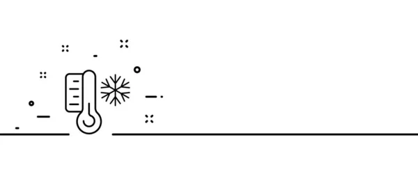 有雪花线图标的温度计 天气条件 自然概念 单行风格 商业和广告的矢量线图标 — 图库矢量图片