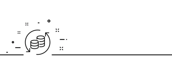 Icono Línea Dinero Ganancias Pagos Transacciones Monedas Pila Banca Línea — Archivo Imágenes Vectoriales