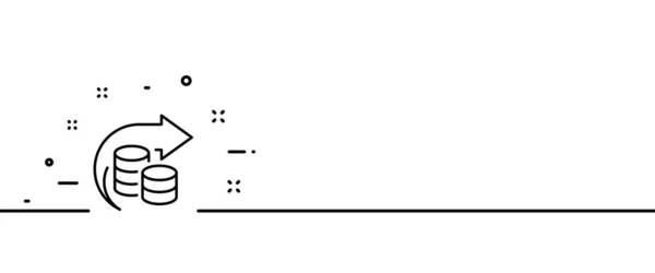 Icône Ligne Transfert Argent Paiement Sans Contact Paiement Transaction Pile — Image vectorielle