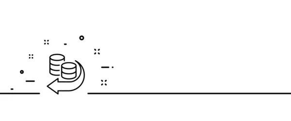 Money Transfer Line Icon Loss Payment Dollar Analytic Transaction Stack — Stock Vector