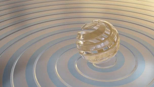 Абстрактный Фон Бесшовного Цикла Спиральной Сферой — стоковое видео